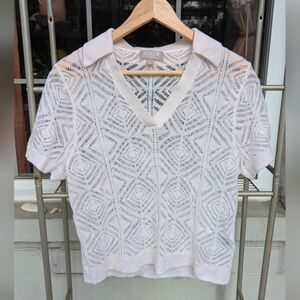 J Crew Knit Cashmere Lace Top Size L In Blush So Soft